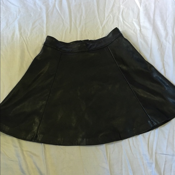 H&M divided faux leather skater skirt