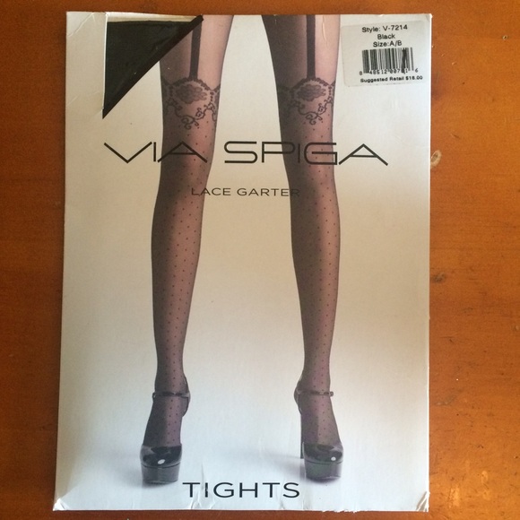 NWT patterned garter tights