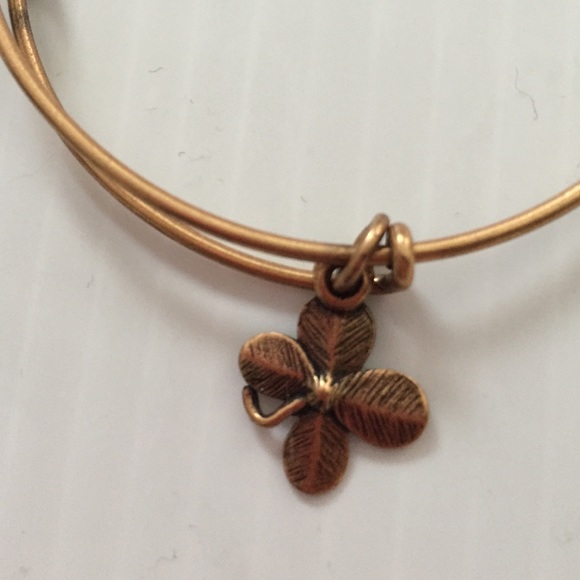 Alex and Ani Four Leaf Clover Bangle in Gold - Picture 3 of 3