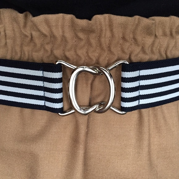 Navy and white elastic belt