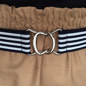 Navy and white elastic belt