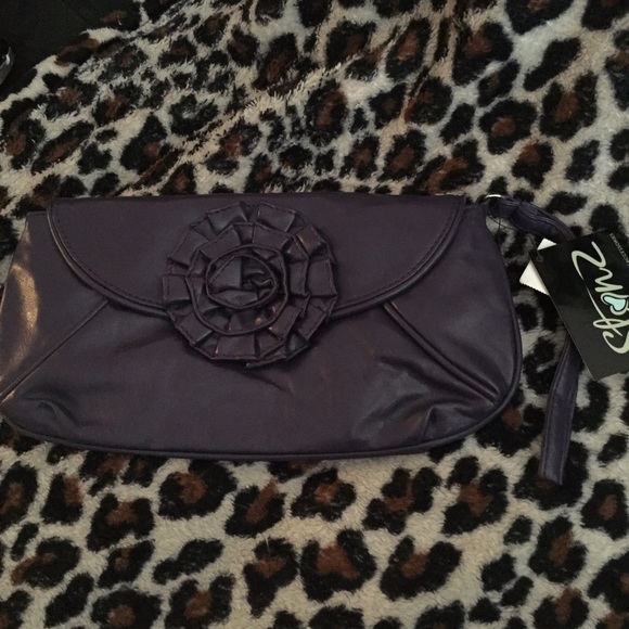 Dark plum purple clutch