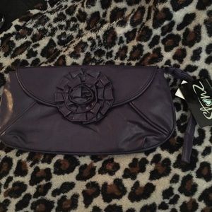 Dark plum purple clutch