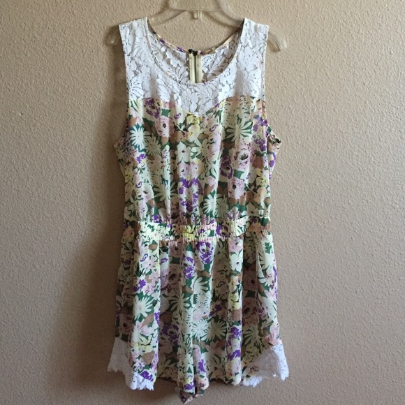 Urban Outfitters Floral/ Lace Romper