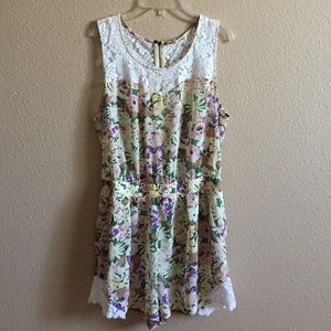 Urban Outfitters Floral/ Lace Romper