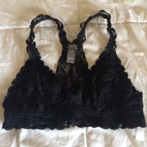 Aerie black lace racerback bralette