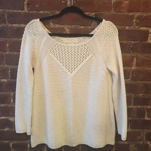 White knit sweater