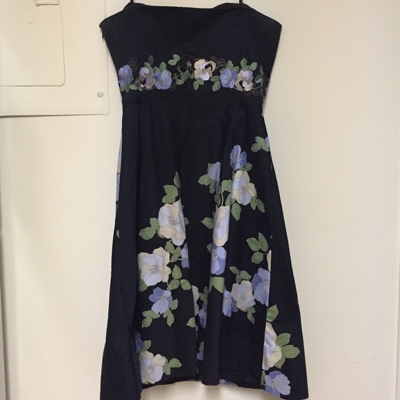 ADORABLE BLACK SUMMER STRAPLESS DRESS size 14