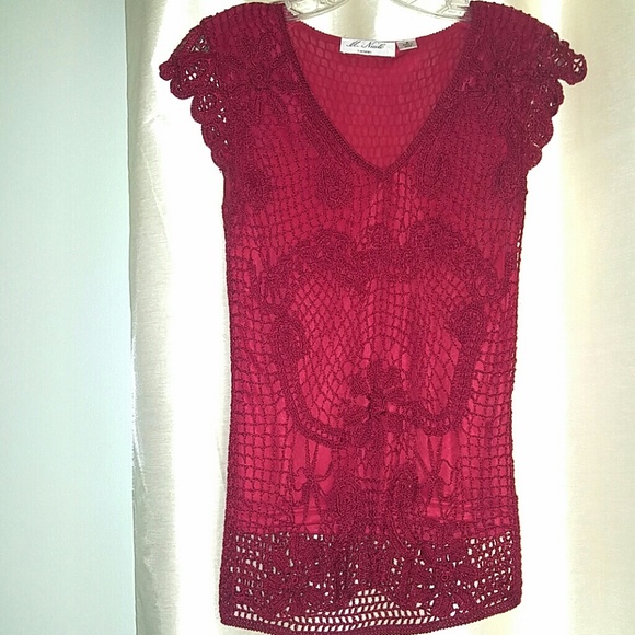 Red crochet top