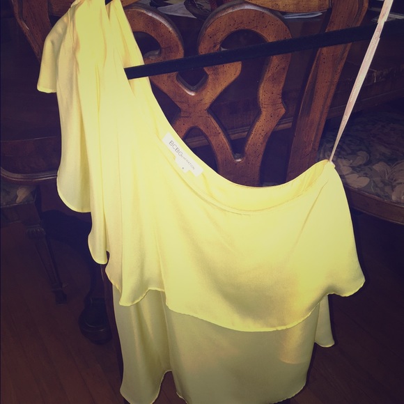 Brand new bright yellow one shoulder top