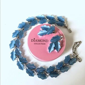 VINTAGE DEMI PARURE OAK LEAF THERMOSET LISNER