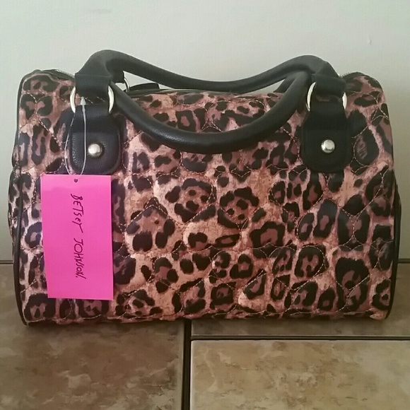 🚫 BETSEY JOHNSON Quilted Leopard Be Mine Handbag - Picture 2 of 4
