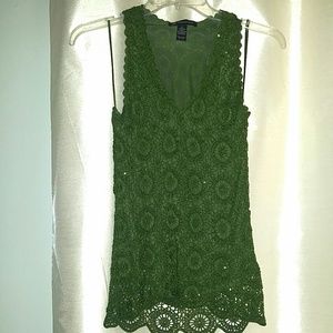 Beautiful green crochet top with beads