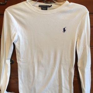 Ralph Lauren white long sleeve T. Never worn small