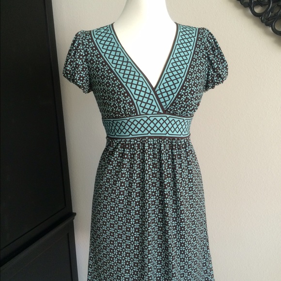 Brown & teal/ seafoam, Comfy pullover dress.