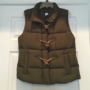 J Crew Puffer Vest- Olive Green