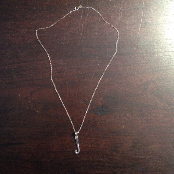 Sterling silver "J" necklace