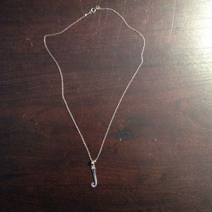 Sterling silver "J" necklace