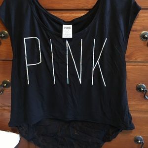 Victoria Secret black crop top Lacey back! XS