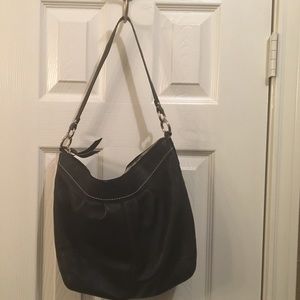 Black leather coach bag