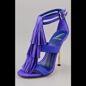 B Brian Atwood Luciana purple Suede Fringe sandals