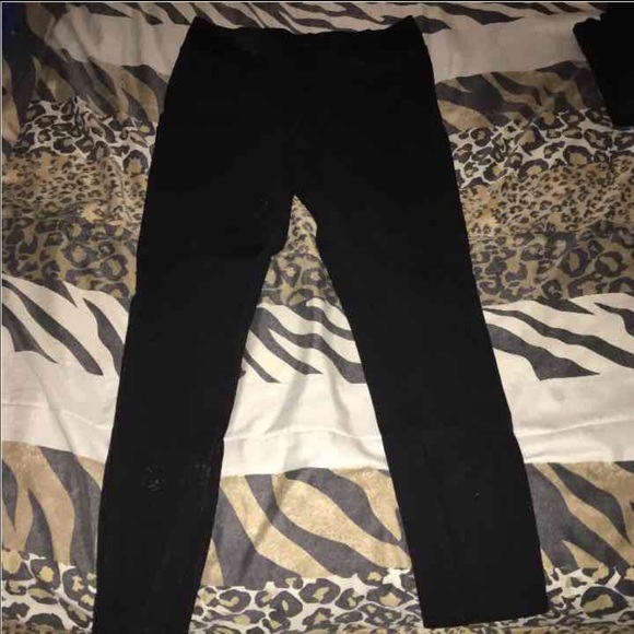 Sapphire Red Black Leggings