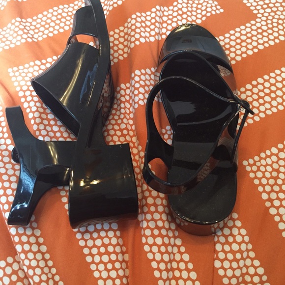 American apparel black jelly heel