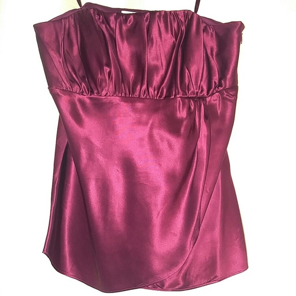 Ann Taylor Jewel hued magenta strapless silk top - Picture 1 of 3