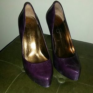 Jessica Simpson Sz 8B/38 Leather Purple Pumps