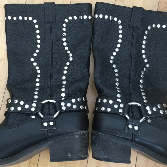 Sold elsewhere Faux leather harness boots, 7.5 - Picture 2 of 4