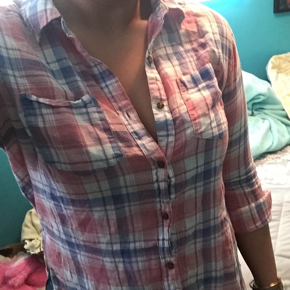 Long plaid top