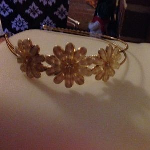 Gold flower head band