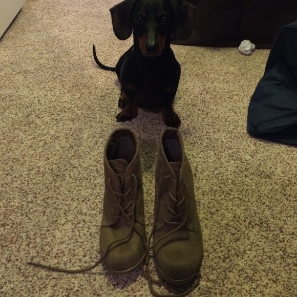 Faux suede booties