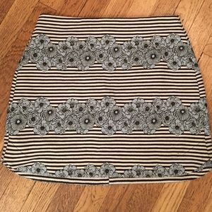 Topshop Striped and Floral Skirt