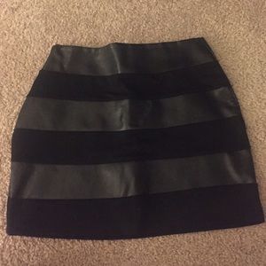 Leather body con skirt