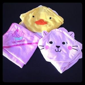 3 Hooded Baby Towels