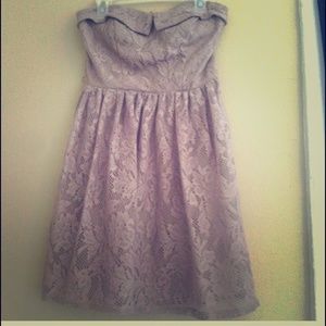 Brown strapless dress