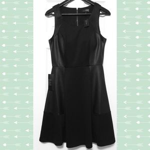 SOLD! The Limited Black A-Line Dress Faux Leather