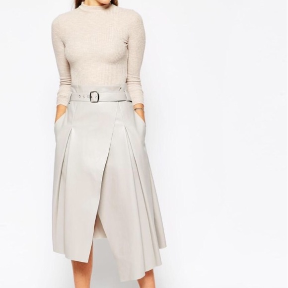 ASOS midi wrap skirt in faux leather . HP 🌷 - Picture 2 of 4