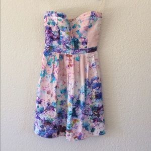 PARKER Silk Strapless Dress