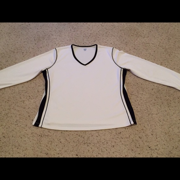 White and Black Athletic Top