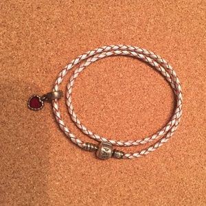 Pandora Braided Double-Leather Charm Bracelet