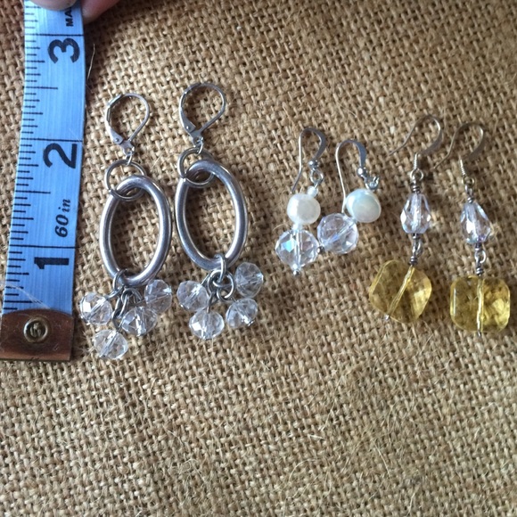 Bundle of 3 silver/jewel earrings - Picture 2 of 4