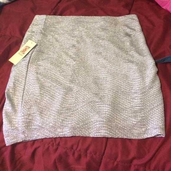 Silver mini skirt