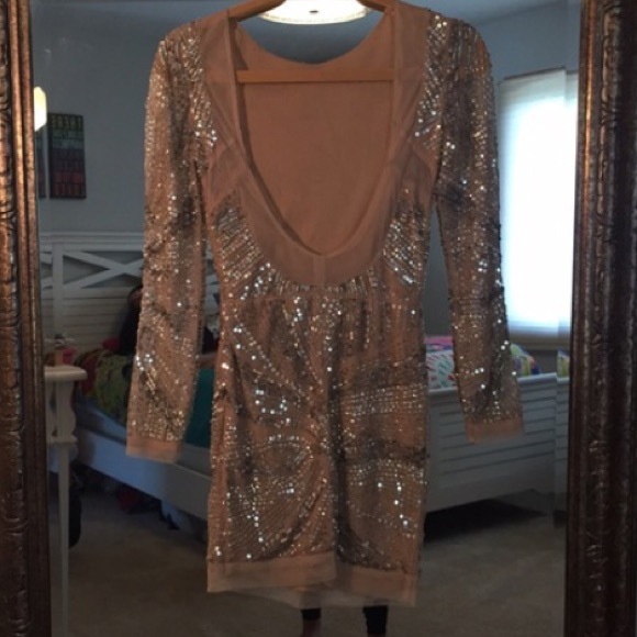 Nude Sequence Prom Homecoming Dress - Picture 2 of 4