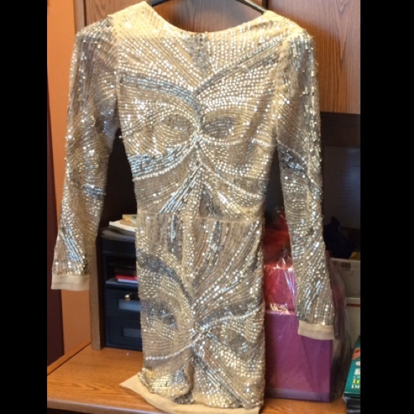 Nude Sequence Prom Homecoming Dress - Picture 4 of 4