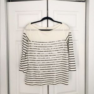 JCREW BRETON STRIPE SEQUIN TEE