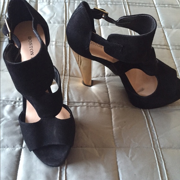 Boston Proper Black Platform suede hi-Heel size 8