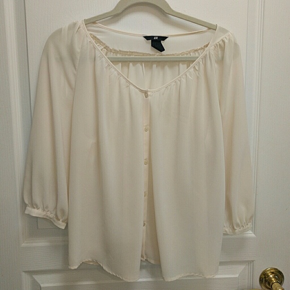 Cream H&M sheer top