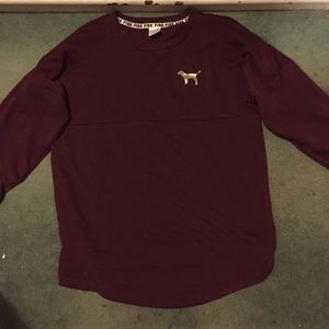 MUST GO Maroon "Pink" varsity crew shirt